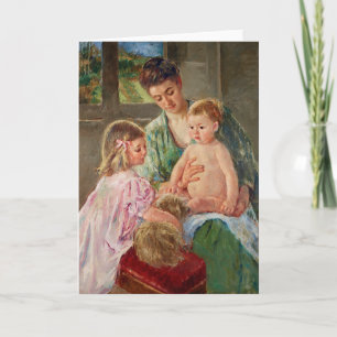 Cartão Children Playing with a Dog by Mary Cassatt