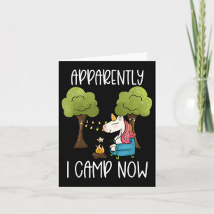 Cartão Childrens Glamping Gear Unicorn Camping Girls Camp