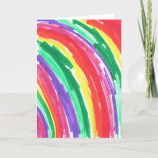 Cartão Child's Art Colorful Rainbow