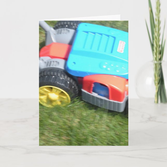 Cartão Child's Lawn Mower Birthday Card! (Frente)