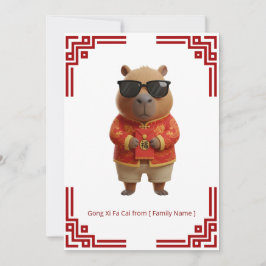 Cartão Chill Capybara Gong Xi Fa Cai Card