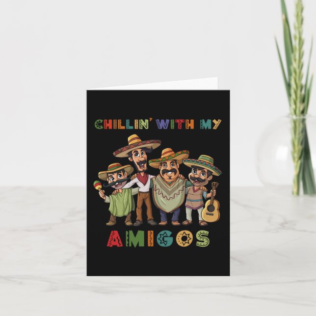 Cartão Chillin Com Meus Amigos Cinco De Mayo Meninos (Frente)