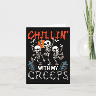 Cartão Chilling Com Meu Creeps Halloween Três Horrores Sk