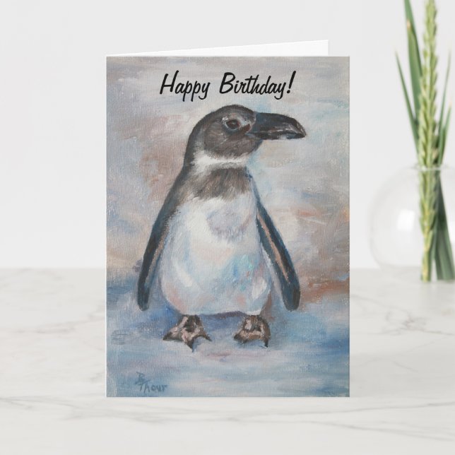 Cartão Chilly Little Penguin Birthday Card (Frente)