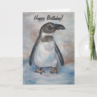 Cartão Chilly Little Penguin Birthday Card