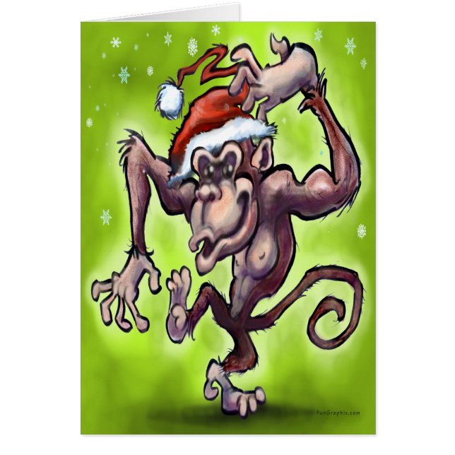 Cartão Chimpanzé Natal (Frente)