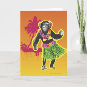 Cartão Chimpanzee Hula Dancing