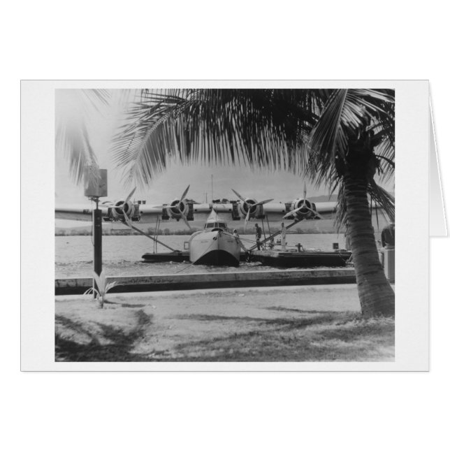 Cartão China Clipper Mooring na Ilha do Havaí (Frente Horizontal)