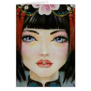 Cartão China Girl with Eyes of Blue