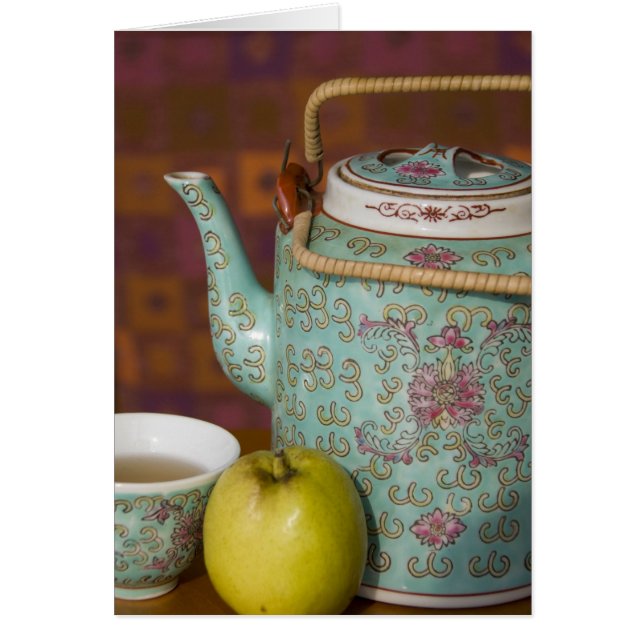 Cartão China, Hong Kong. Bule chinês tradicional e 2 (Frente)