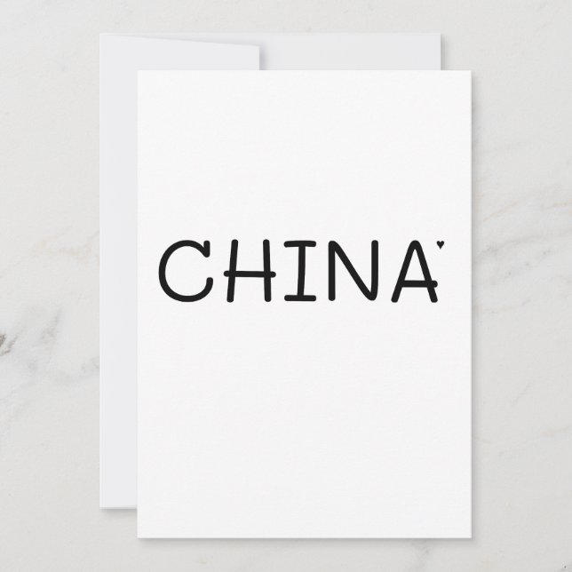Cartão China - minimalistic typography card (Frente)