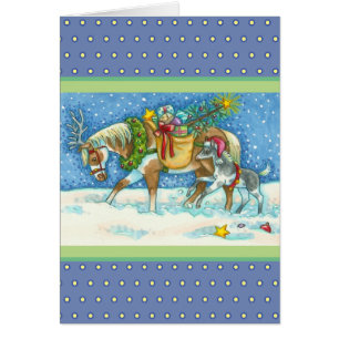 Cartão CHINCOTEAGUE PONIES CHRISTMAS GREEETING CARD Verse