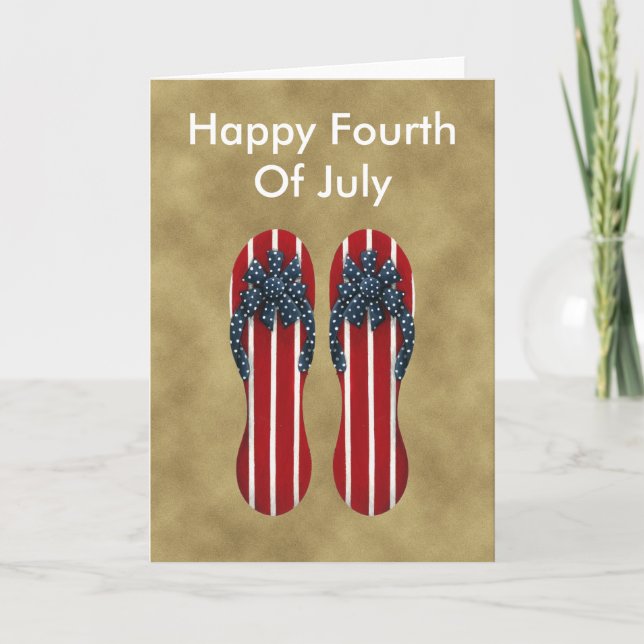 Cartão Chinelos do 4 de julho (Frente)