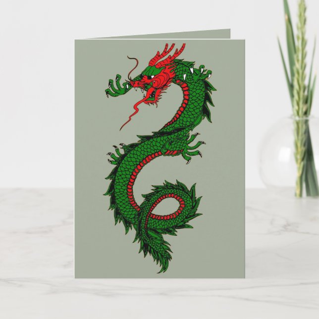 Cartão Chinese dragon greeting card (Frente)