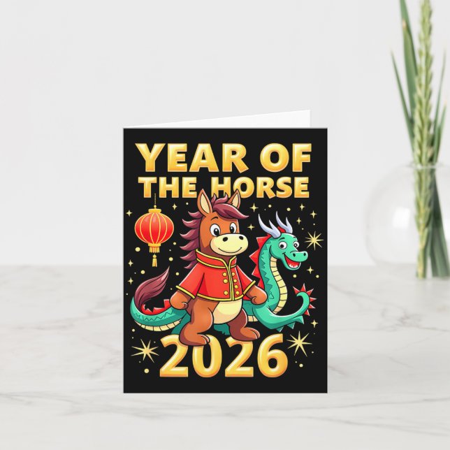 Cartão Chinese New Year 2026 Year Of The Horse  (Frente)