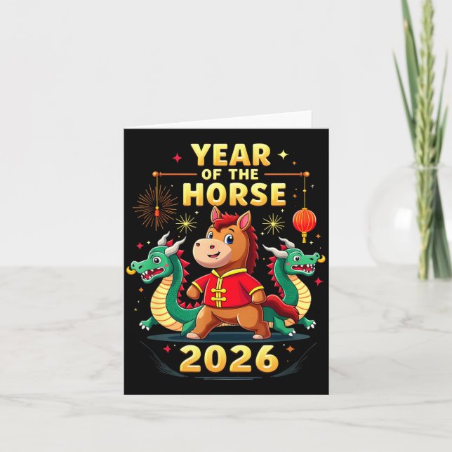 Cartão Chinese New Year 2026 Year Of The Horse  (Frente)