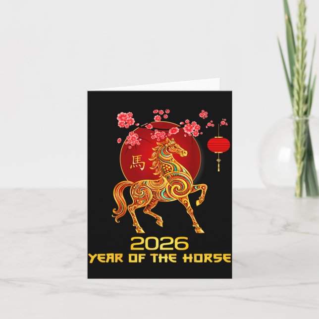 Cartão Chinese New Year 2026 Year Of The Horse For Women  (Frente)