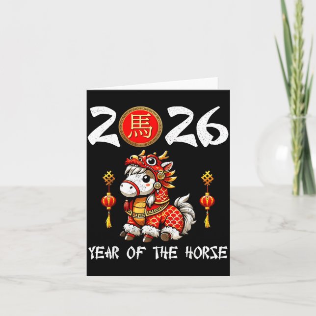 Cartão Chinese New Year 2026 Year Of The Horse Happy New  (Frente)