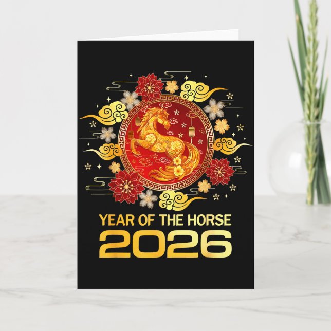 Cartão Chinese New Year 2026 Year Of The Horse Happy New  (Frente)