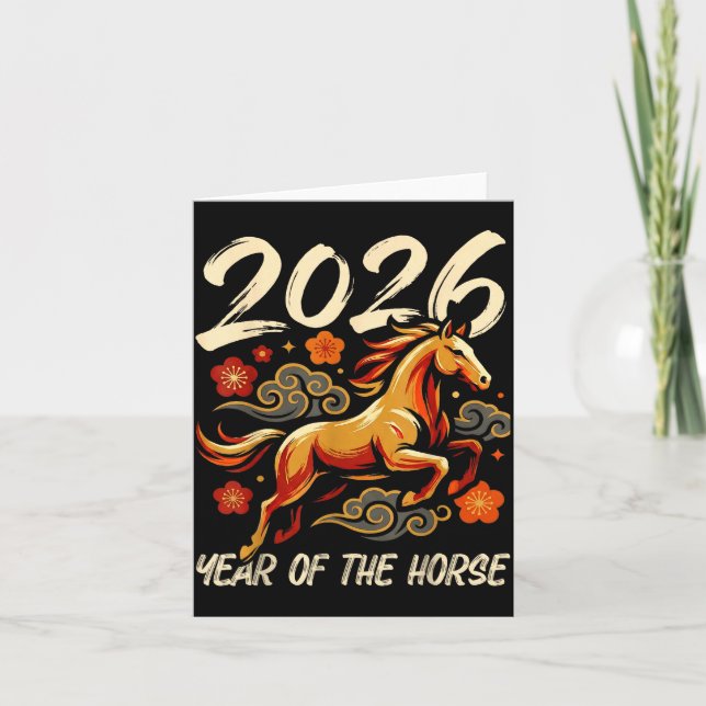 Cartão Chinese New Year Lunar Year Of The Horse 2026  (Frente)