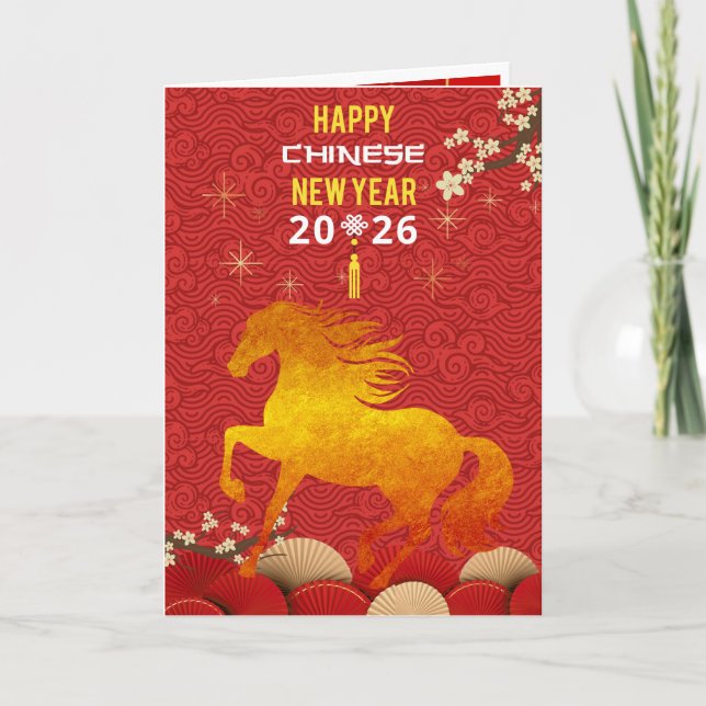Cartão Chinese New year of the Horse 2026  (Frente)