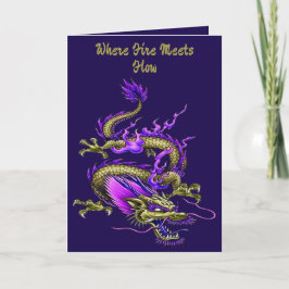 Cartão Chinese Yellow Wise Dragon Mythical Creature 