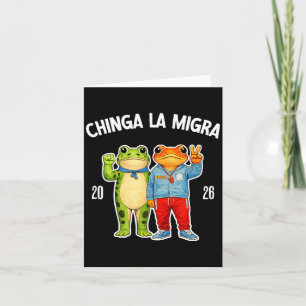 Cartão Chinga la migra gráfico de protesto de sapo engraç