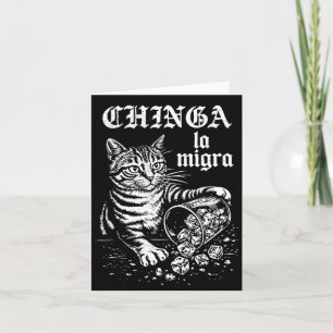 Cartão Chinga la migra meme de gato engraçado homens mulh