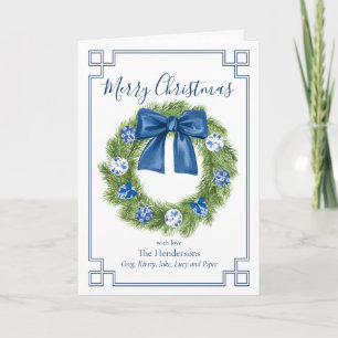 Cartão Chinoiserie Blue e White Wreath