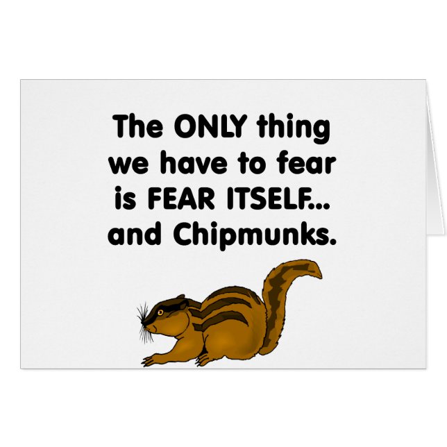Cartão Chipmunks do medo próprio (Frente Horizontal)