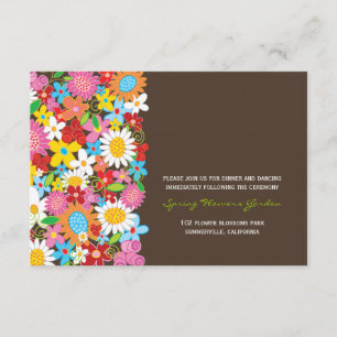 Cartão chique da recepção de casamento do jardim