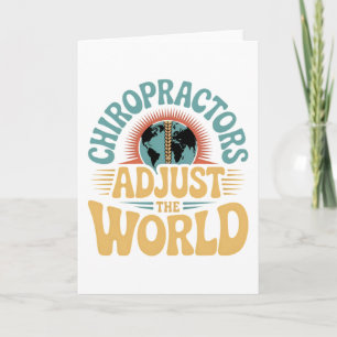 Cartão Chiropractors ajustam o Design mundial retrô
