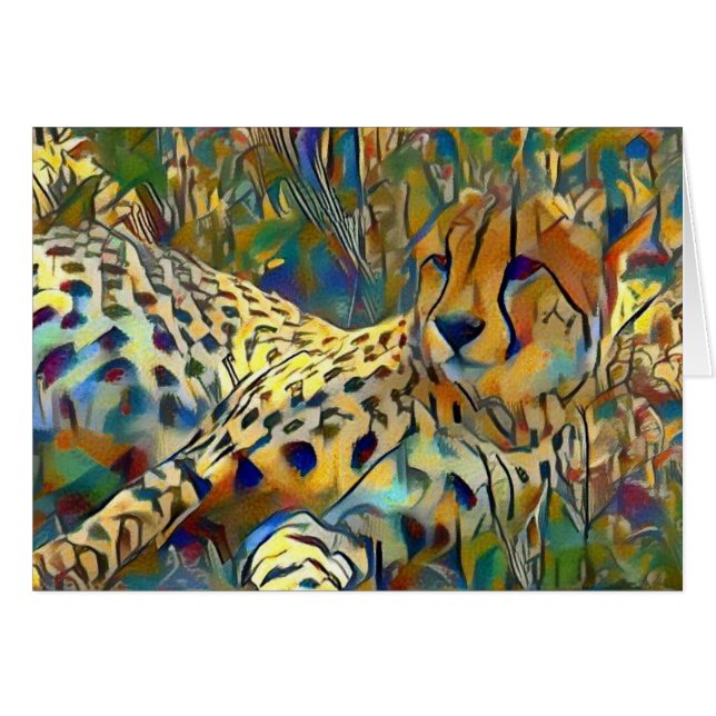 Cartão Chita em África (Frente horizontal)