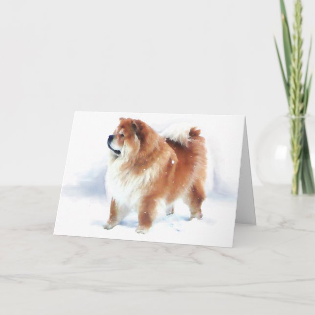 Cartão CHLOE STANDS IN THE SNOW card (Frente)