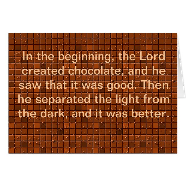 Cartão Chocolate do senhor Factura (Frente Horizontal)