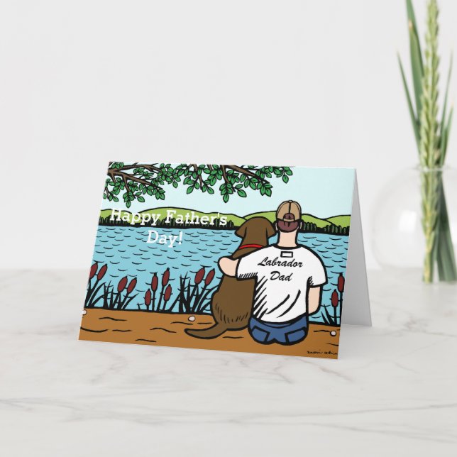 Cartão Chocolate Labrador e Pai (Frente)