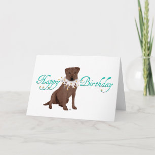 Cartão Chocolate Labrador Retriever Birday