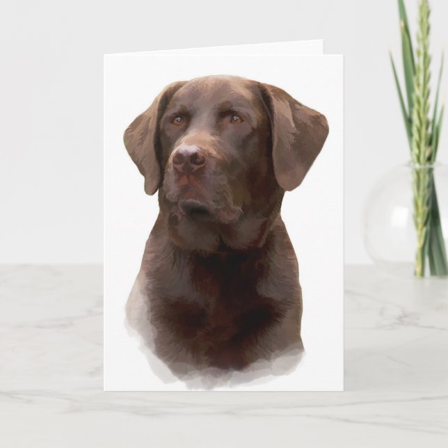 Cartão Chocolate Labrador Retriever Greeting Cards (Frente)