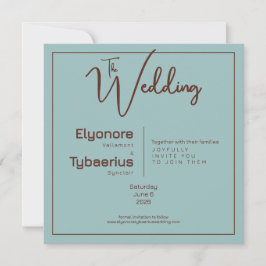 Cartão Chocolate Mood Minimal Wedding Invitation