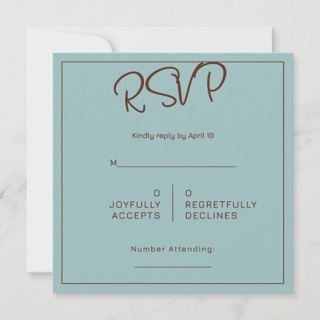 Cartão Chocolate Mood Minimal Wedding RSVP (Frente)
