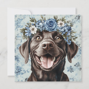 Cartão Chocolate Personalizado Labrador Cão Azul Saudação