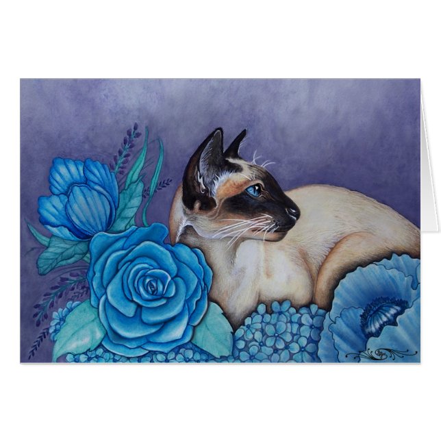 Cartão Chocolate Point Siamese Cat (Frente Horizontal)