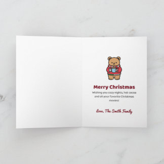 Cartão Chocolate Quente e Filmes de Natal Personalizados