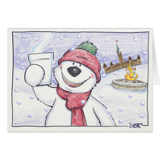 Cartão Chocolate quente no monte