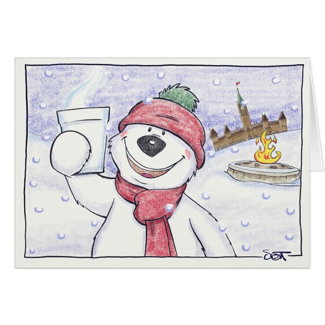 Cartão Chocolate quente no monte (Frente Horizontal)