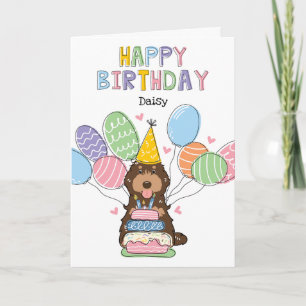 Cartão Chocolate Tan Cockapoo Cachorro Cavapoo Feliz Aniv