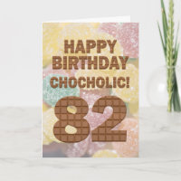 Cartão Chocolólico de 82° aniversário