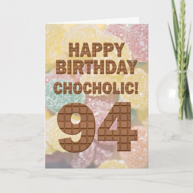 Cartão Chocolólico de 94.o aniversário (Frente)