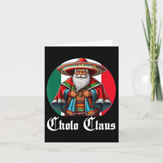 Cartão Cholo Christmas - Cholo Claus - Diversão de Papais (Frente)
