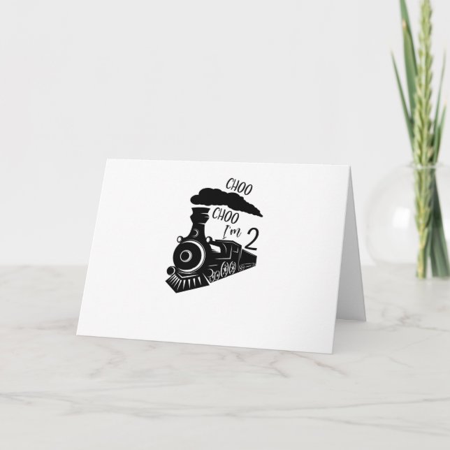 Cartão Choo Choo I m 2 Folded Greeting Card (Frente)